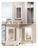 SONGMICS Schmuckschrank Spiegelschrank abschließbar weiß Bild 1