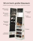 SONGMICS Schmuckschrank mit Standspiegel Weiß/Grau Bild 4