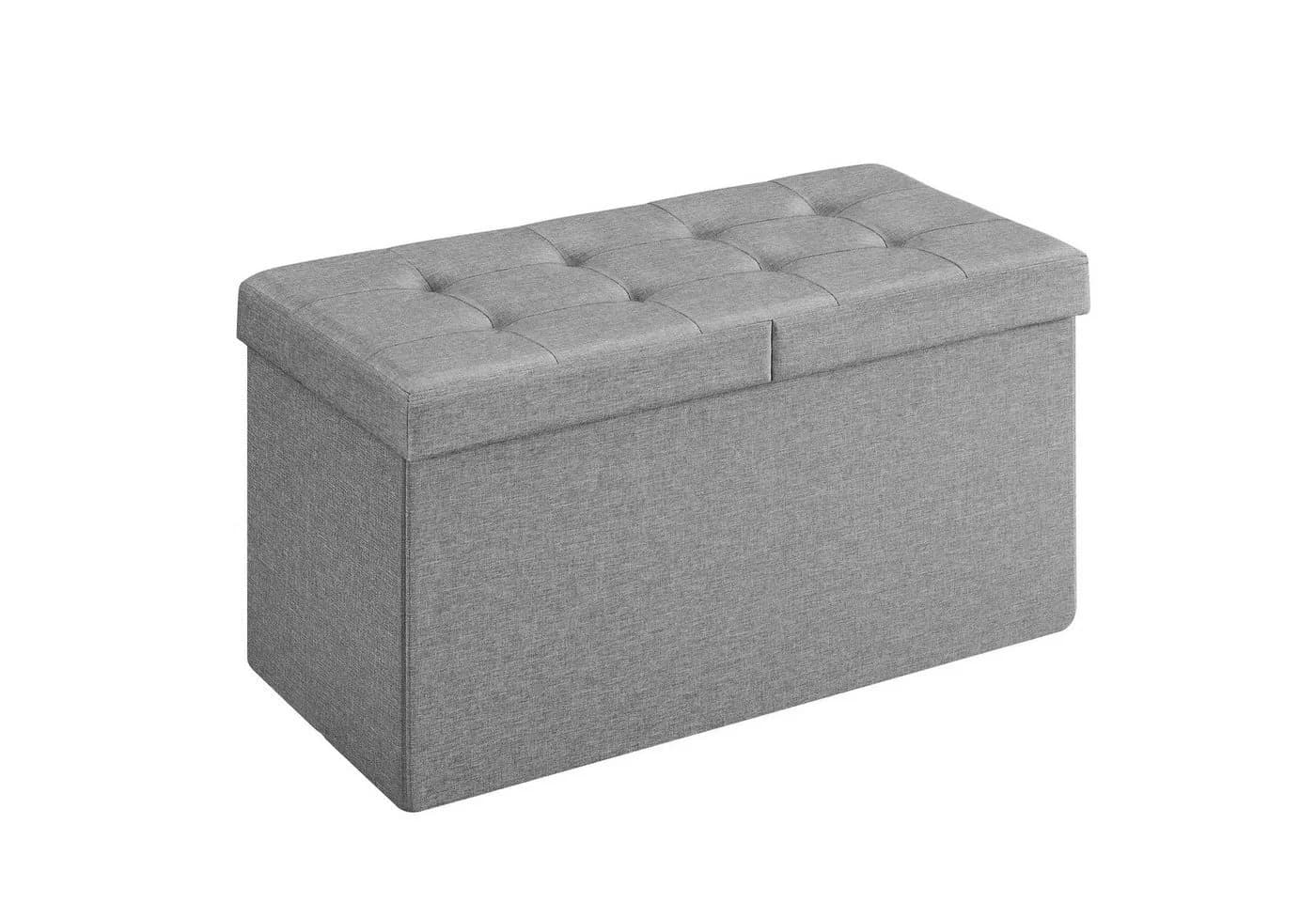 SONGMICS Sitzhocker mit Stauraum Hellgrau Leinenimitat - Bild 4