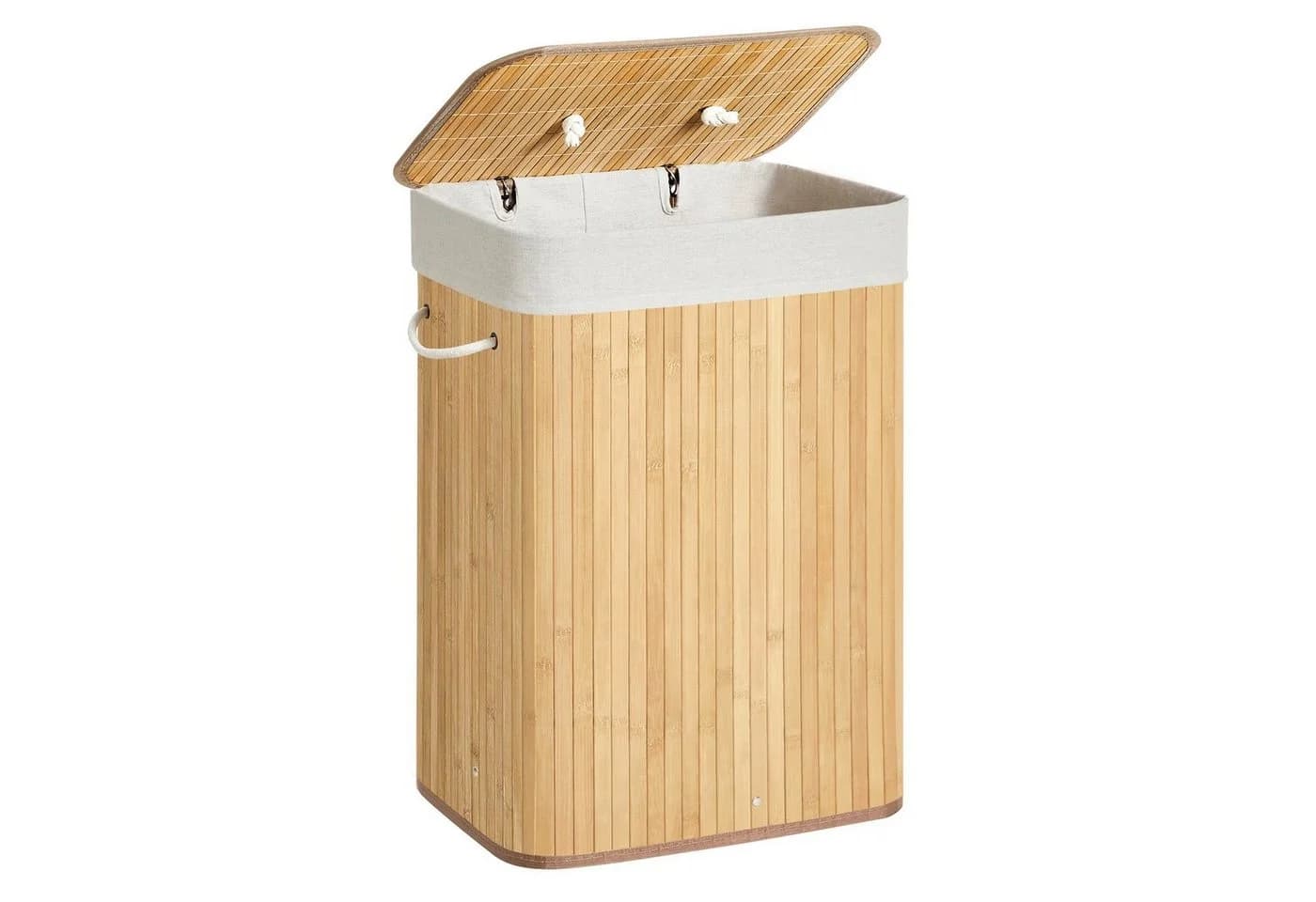 SONGMICS Wäschekorb mit Deckel Bambus Faltbar 72 Liter - Bild 2