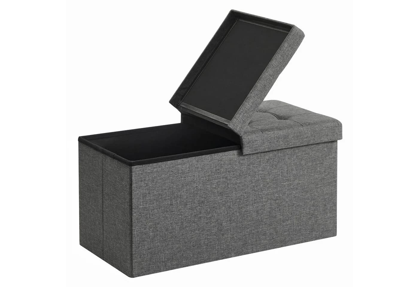 SONGMICS Sitztruhe Dunkelgrau mit Stauraum und Klappdeckel - Bild 2