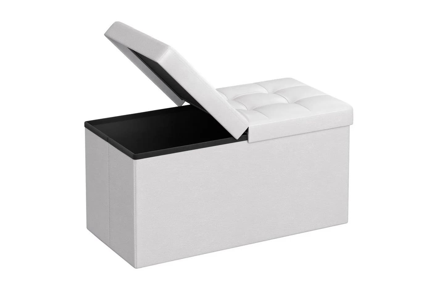 SONGMICS Sitzhocker mit Stauraum Wolkenweiß PVC-Kunstleder - Bild 2
