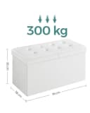 SONGMICS Sitzhocker mit Stauraum Wolkenweiß PVC-Kunstleder Bild 3
