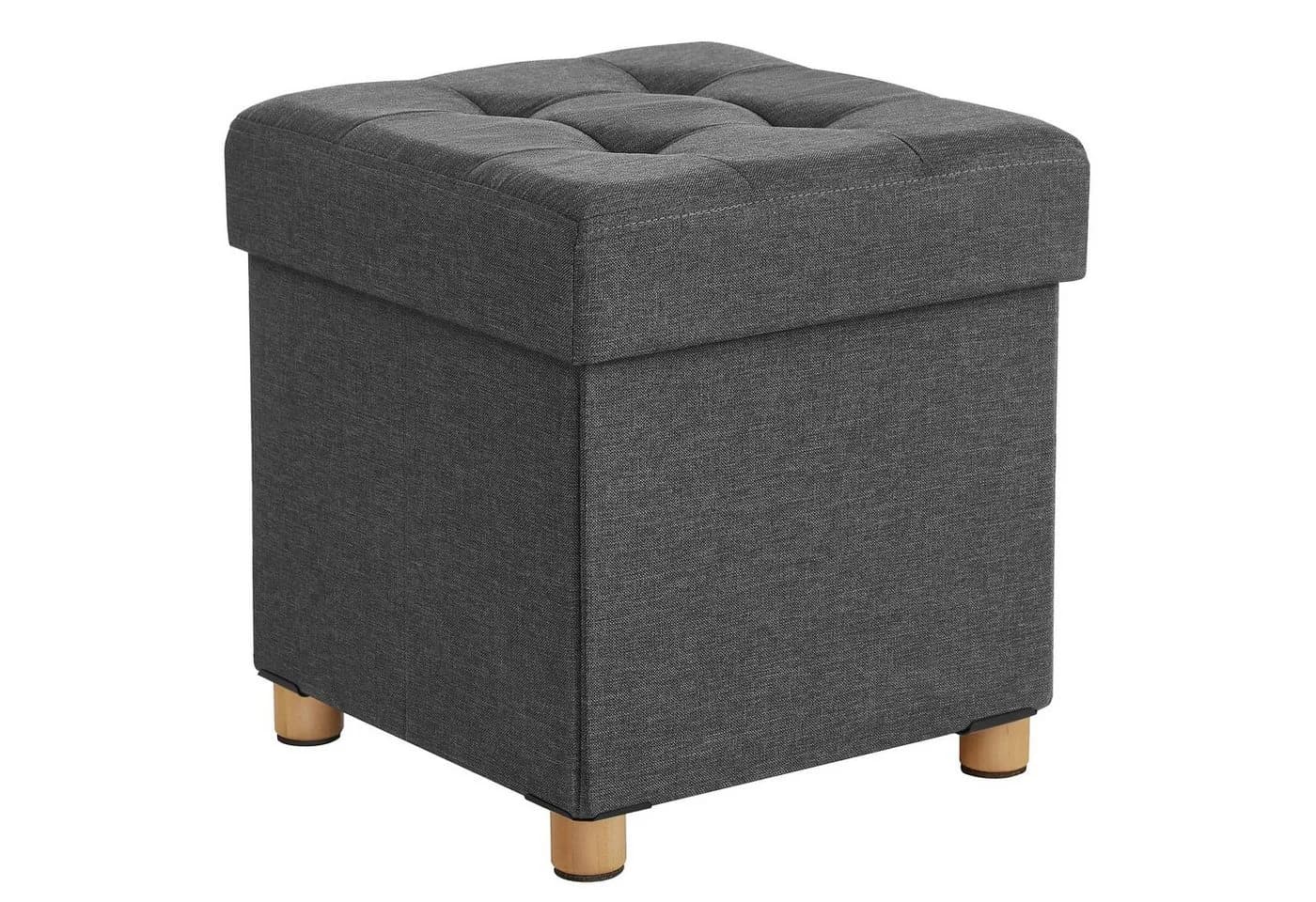 SONGMICS Sitzhocker mit Stauraum Dunkelgrau