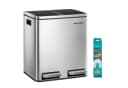 SONGMICS Mülltrennsystem 2x15L Softclose Schwarz/Sandbeige Bild 2