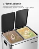SONGMICS Mülltrennsystem 2x15L Softclose Schwarz/Sandbeige Bild 4