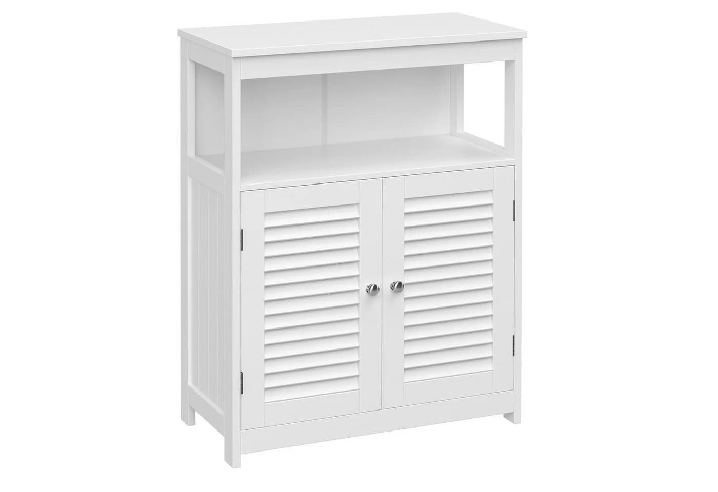 VASAGLE Badkommode Badschrank mit 2 Türen Weiß/Grau
