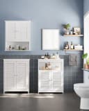 VASAGLE Badkommode Badschrank mit 2 Türen Weiß/Grau Bild 3