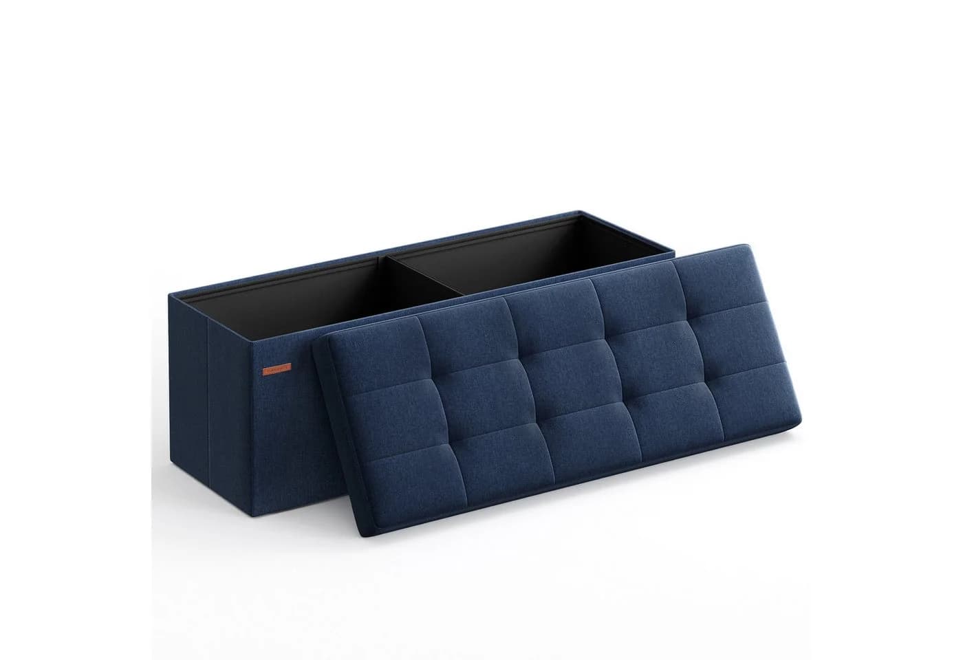 SONGMICS Sitzbank 76/110cm mit Stauraum, klappbare Sitztruhe, Fußbank - Bild 2