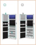 SONGMICS Schmuckschrank mit LED und Ganzkörperspiegel Weiß Bild 5