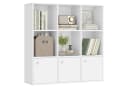 VASAGLE Bücherregal Weiß 3 Fächer mit Türen Bild 2