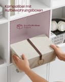 VASAGLE Bücherregal Weiß 3 Fächer mit Türen Bild 4