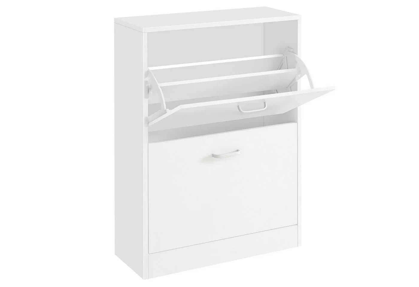 VASAGLE Schuhschrank mit 2 Klappen Weiß für 12 Paar Schuhe - Bild 5