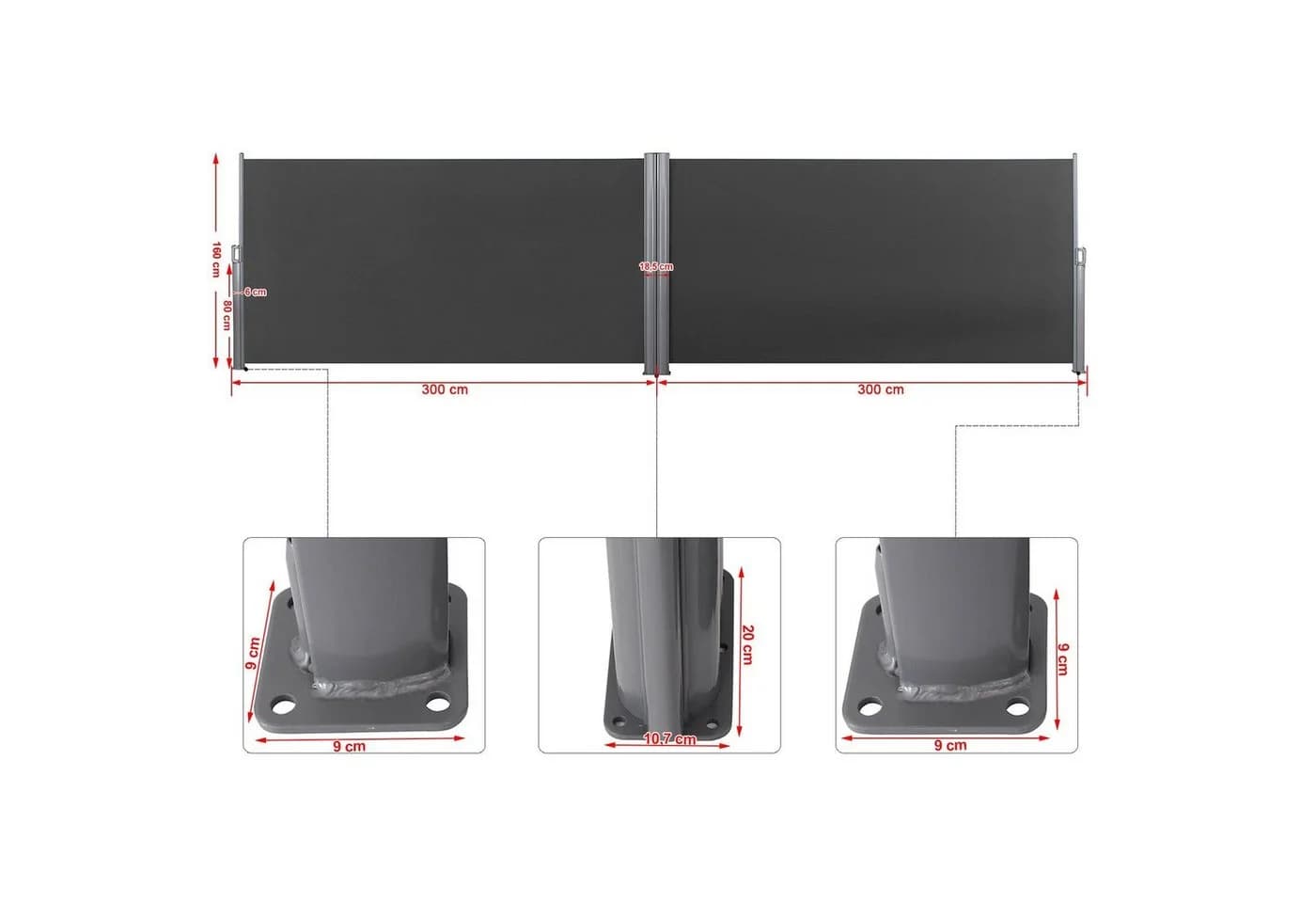 SONGMICS Doppelseitenmarkise Sichtschutz - Bild 4