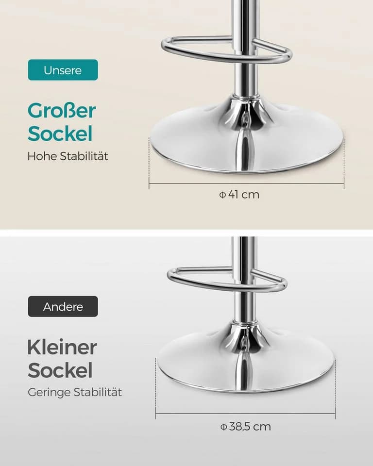 SONGMICS Barhocker 2er Set höhenverstellbar mit Kunstleder-Bezug - Bild 4