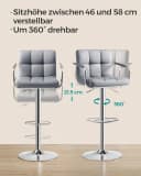 SONGMICS Barhocker 2er Set höhenverstellbar mit Kunstleder-Bezug Bild 5