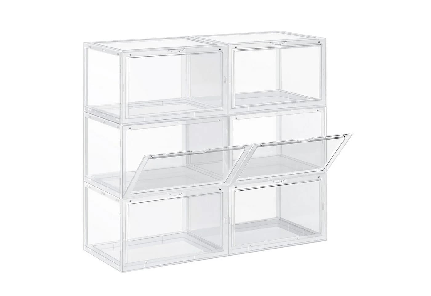 SONGMICS Schuhbox 6er Set Stapelbar Transparent - Bild 2