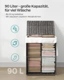 SONGMICS Wäschekorb Grau Synthetisches Rattan Mit Deckel Bild 5