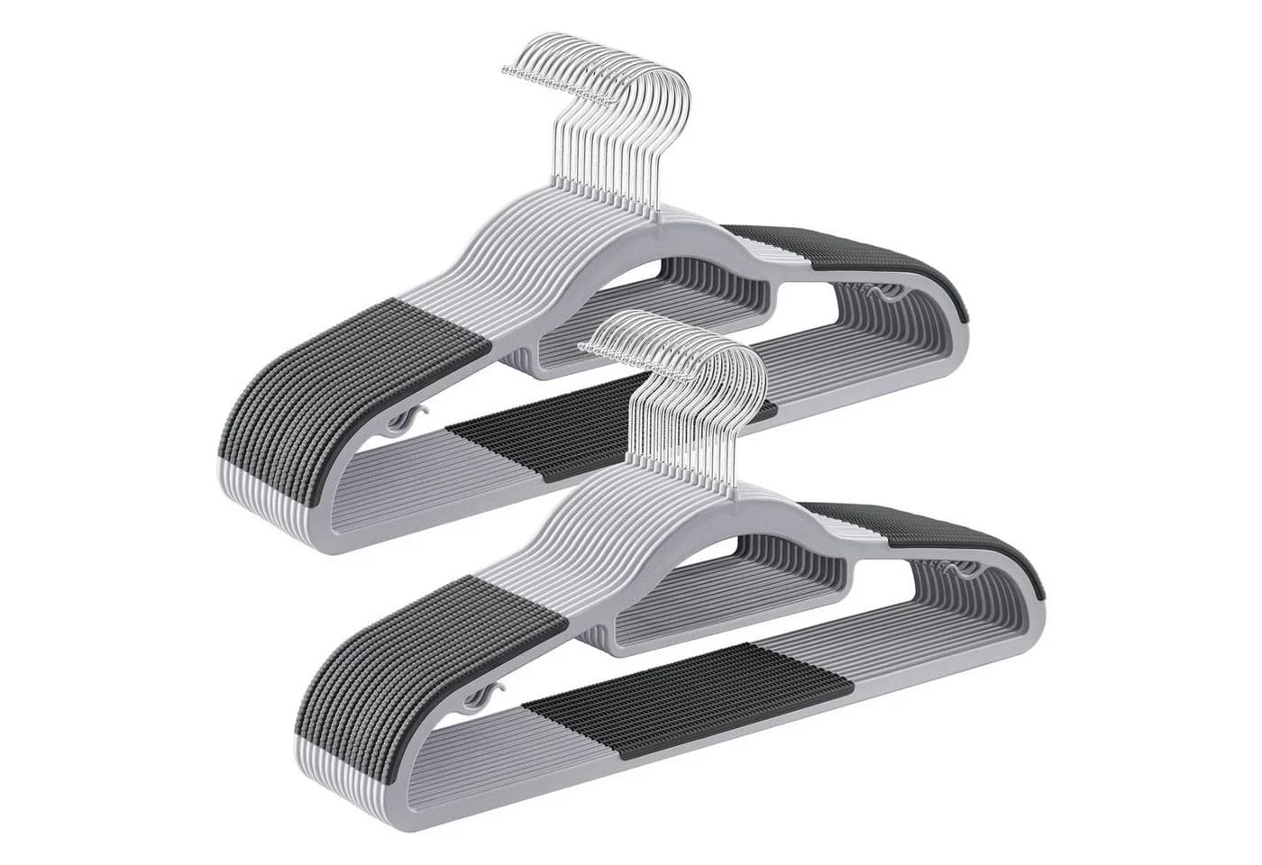 SONGMICS Kleiderbügel Kunststoff Grau 30/50er Set mit 360° Haken - Bild 2