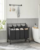 SONGMICS Wäschekorb mit 4 abnehmbaren Taschen Beige/Grau/Schwarz Bild 1