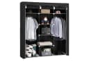 SONGMICS Kleiderschrank faltbar mit 2 Kleiderstangen Schwarz Bild 2