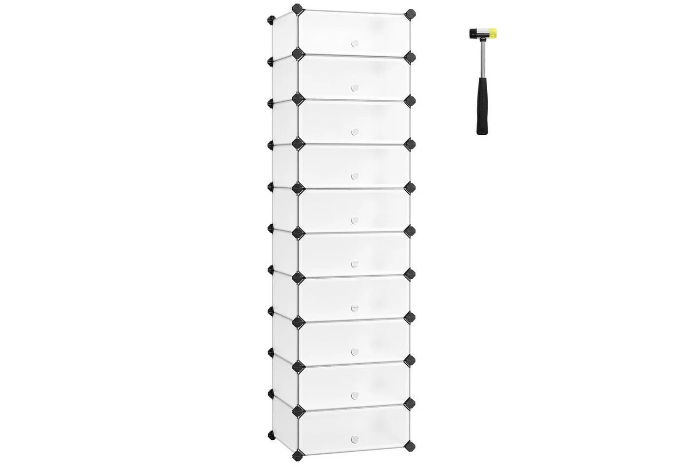 SONGMICS Schuhregal Schuhschrank mit 10 Fächern, Weiß - Bild 2