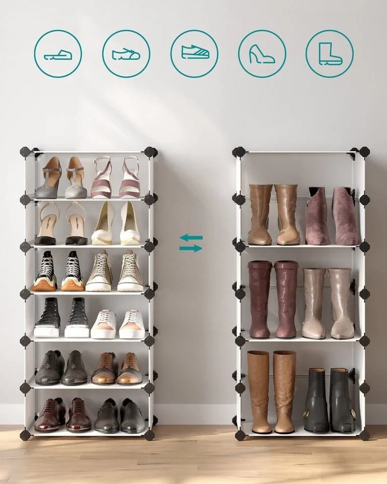SONGMICS Schuhregal Schuhschrank mit 10 Fächern, Weiß - Bild 3