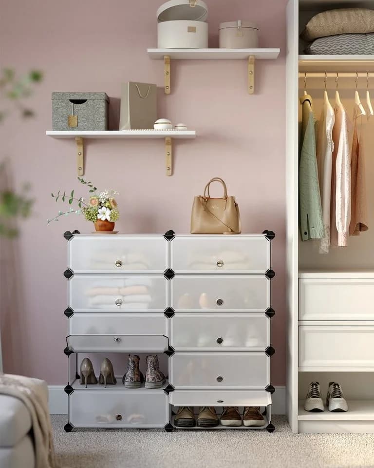 SONGMICS Schuhregal Schuhschrank mit 10 Fächern, Weiß - Bild 5