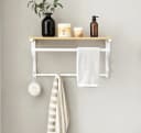 VASAGLE Wandgarderobe mit Ablage und Haken Weiß Bild 2