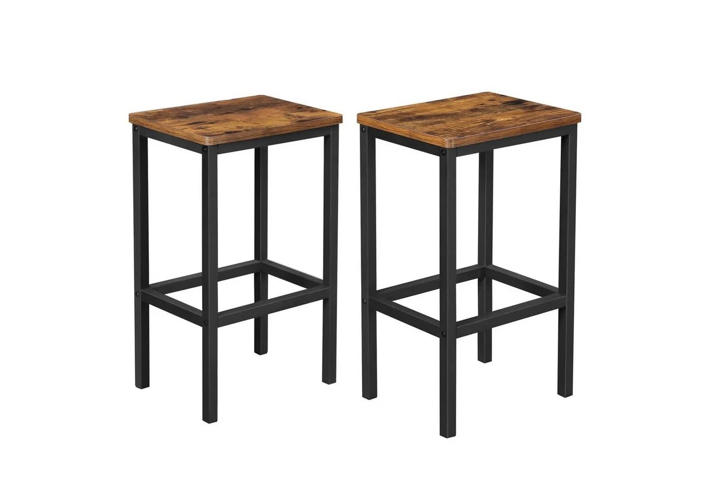 VASAGLE Barhocker Set 2er Braun Holzspanplatte Stahl - Bild 2