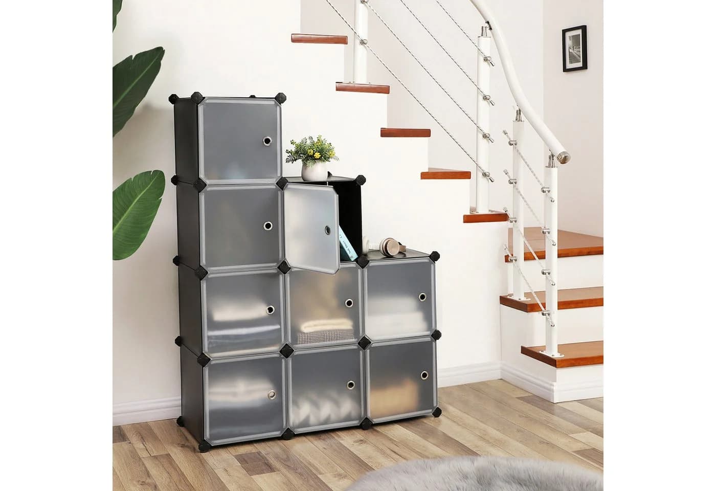 SONGMICS Schuhregal LPC116HS 9 Würfel Schwarz/Weiss Kunststoff - Bild 2