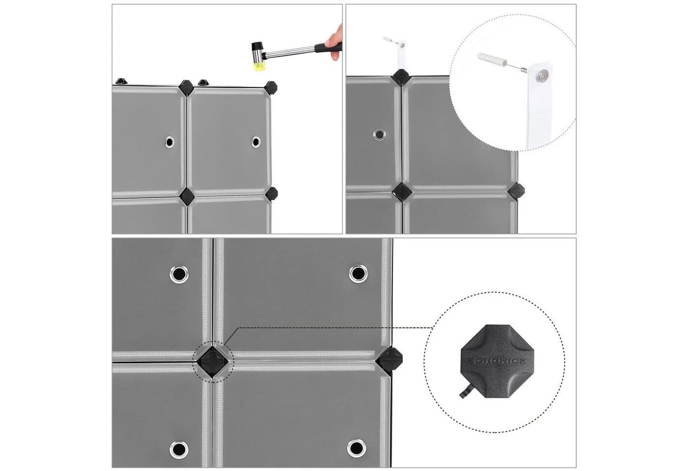 SONGMICS Schuhregal LPC116HS 9 Würfel Schwarz/Weiss Kunststoff - Bild 4