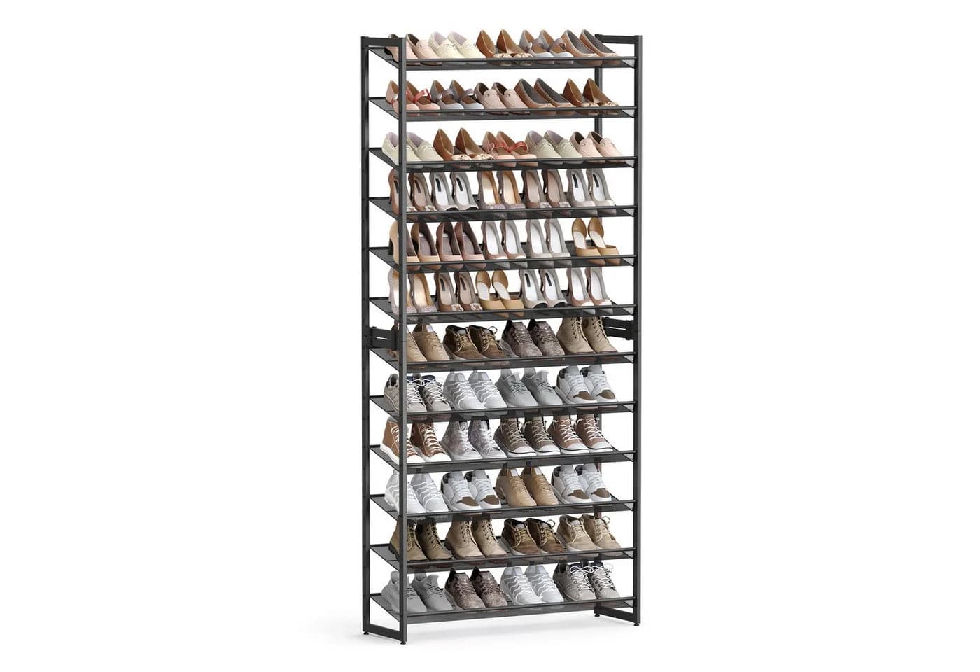 SONGMICS Schuhregal Schwarz 12 Ablagen Stapelbar - Bild 2