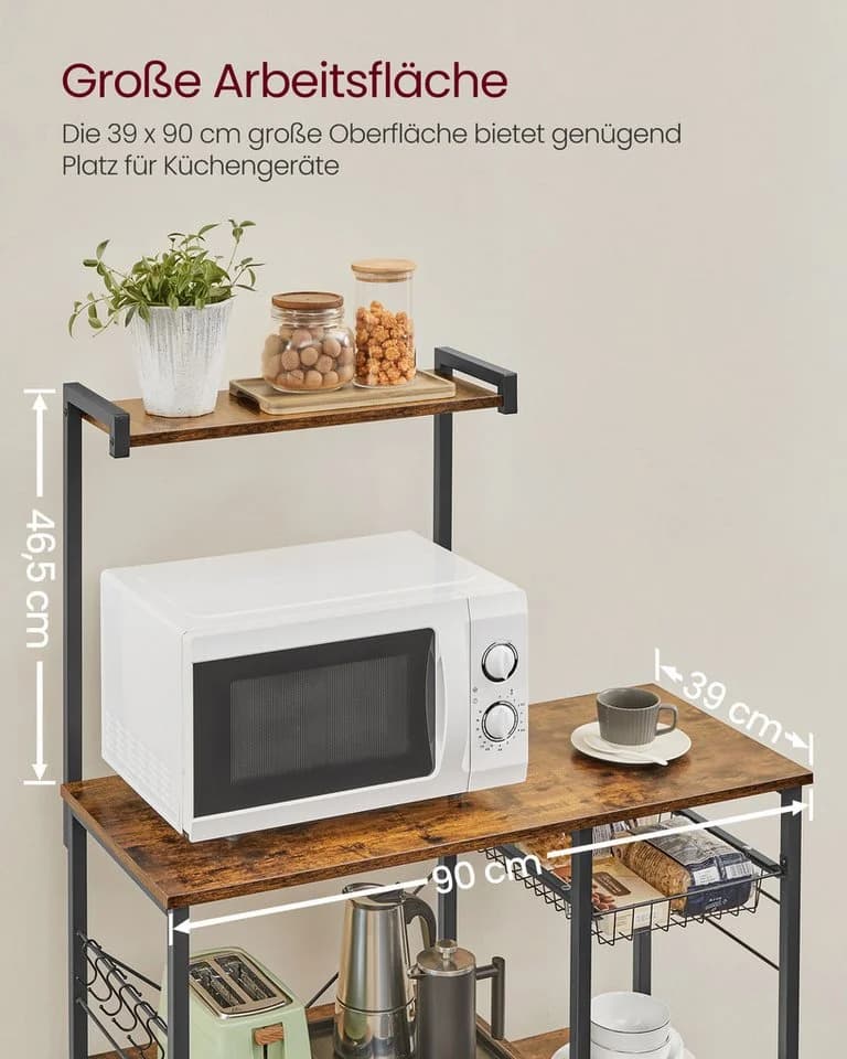 VASAGLE Küchenregal Standregal mit 6 S-Haken - Bild 4