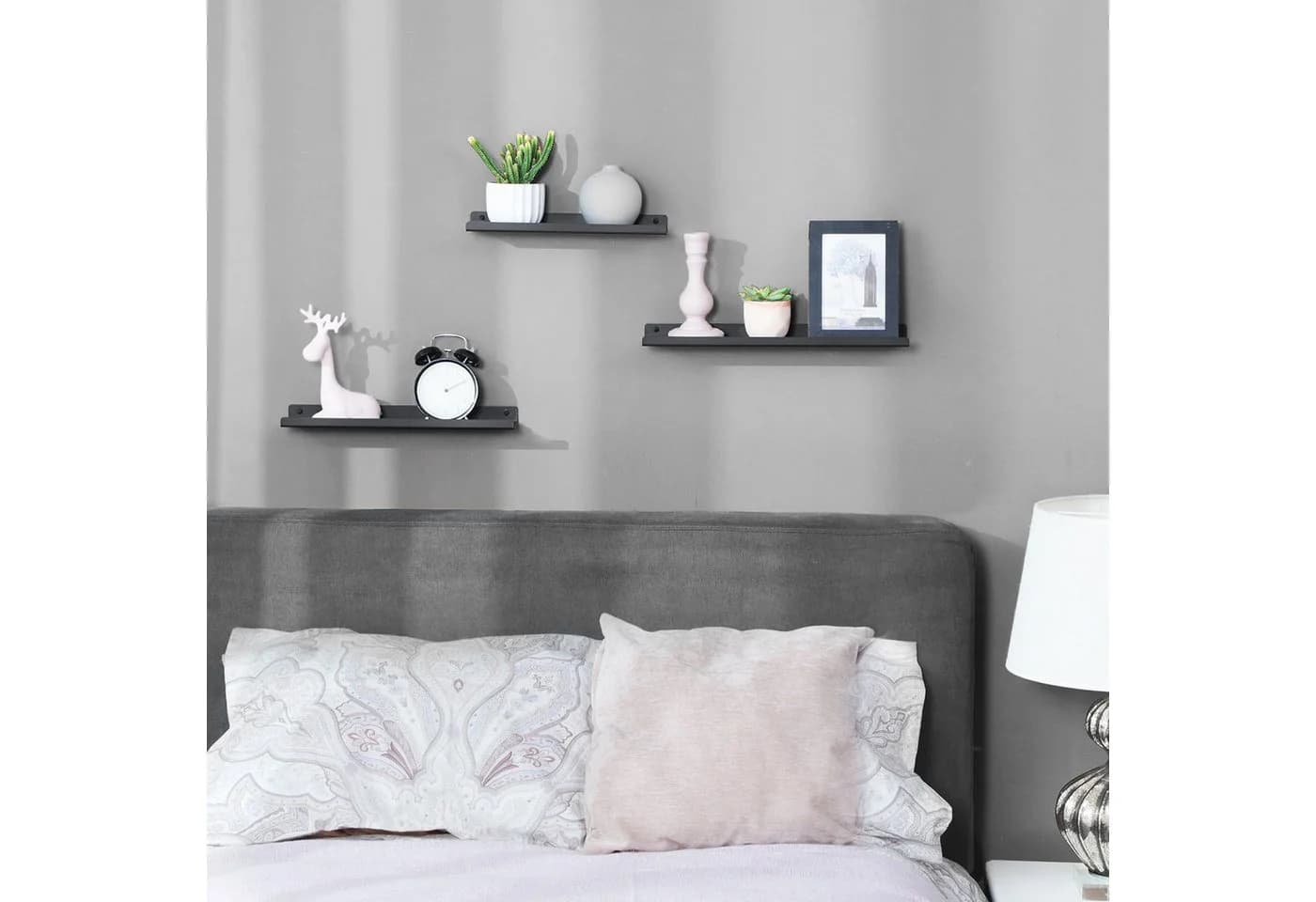 SONGMICS Wandregal 3er Set Schwarz Industrie-Design - Bild 3