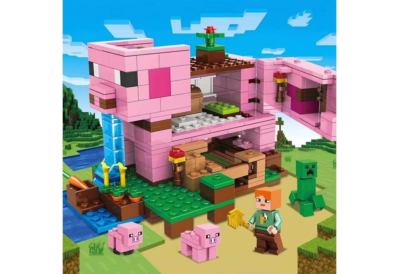 Athlix Klemmbausteine Set Minecraft Kompatibel mit Lego