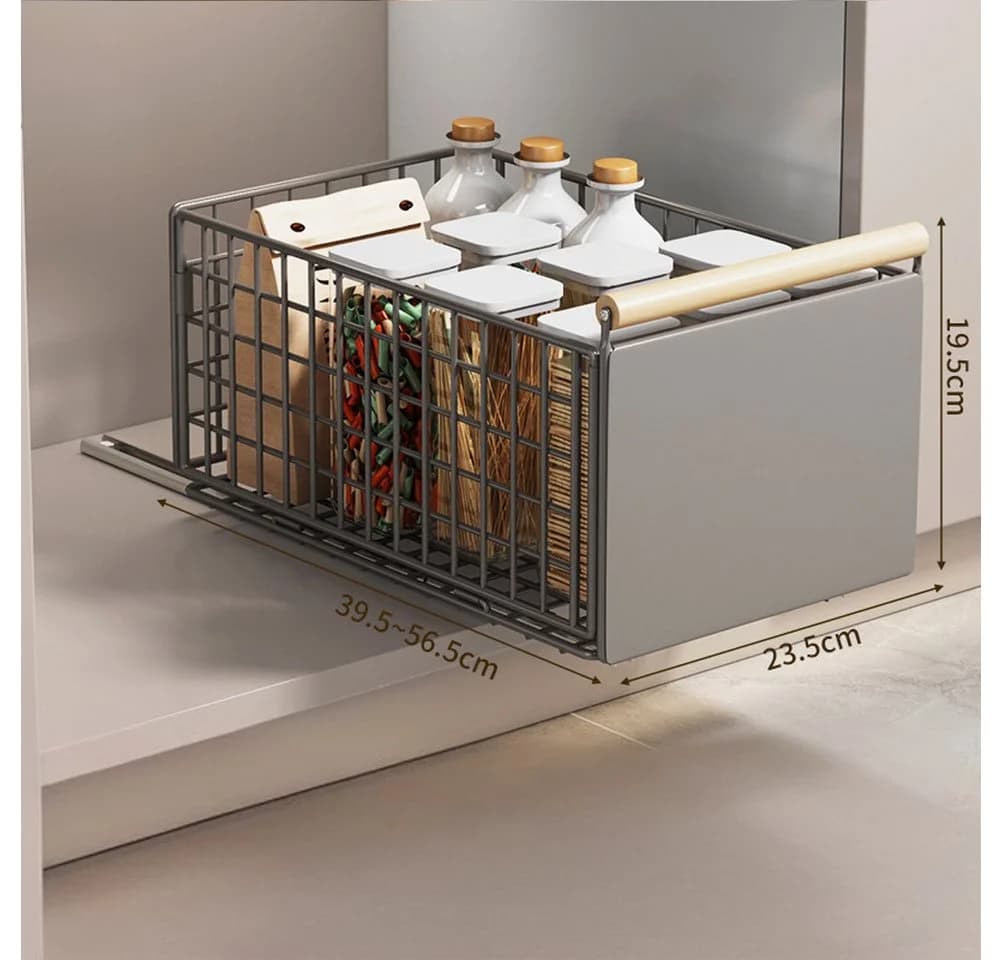 GarveeMore Küchenorganizer-Set Neu Spülbeckenregal aus Kohlenstoffstahl Ausziehbar Aufbewahrungsregal