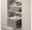 GarveeMore Küchenorganizer-Set Neu Spülbeckenregal aus Kohlenstoffstahl Ausziehbar Aufbewahrungsregal Bild 5