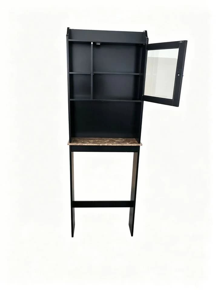 GarveeMore Badregal Toilette Aufbewahrungsschrank Weiß mit verstellbaren Regalen - Bild 2