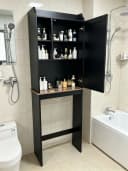 GarveeMore Badregal Toilette Aufbewahrungsschrank Weiß mit verstellbaren Regalen Bild 3