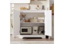 GarveeMore Sideboard Buffet Schrank mit Rattan Türen Weiß Bild 1