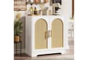 GarveeMore Sideboard Buffet Schrank mit Rattan Türen Weiß Bild 4