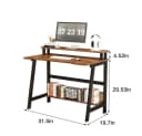 GarveeMore Computertisch mit Monitorständer und Regal Braun Bild 5