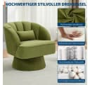 GarveeMore Drehsessel 360-Grad-Sessel mit Samtpolsterung, bequemer runder Loungesessel, gestreifter Rückenlehne und Samtpolsterung, für Wohnzimmer, Schlafzimmer Bild 4