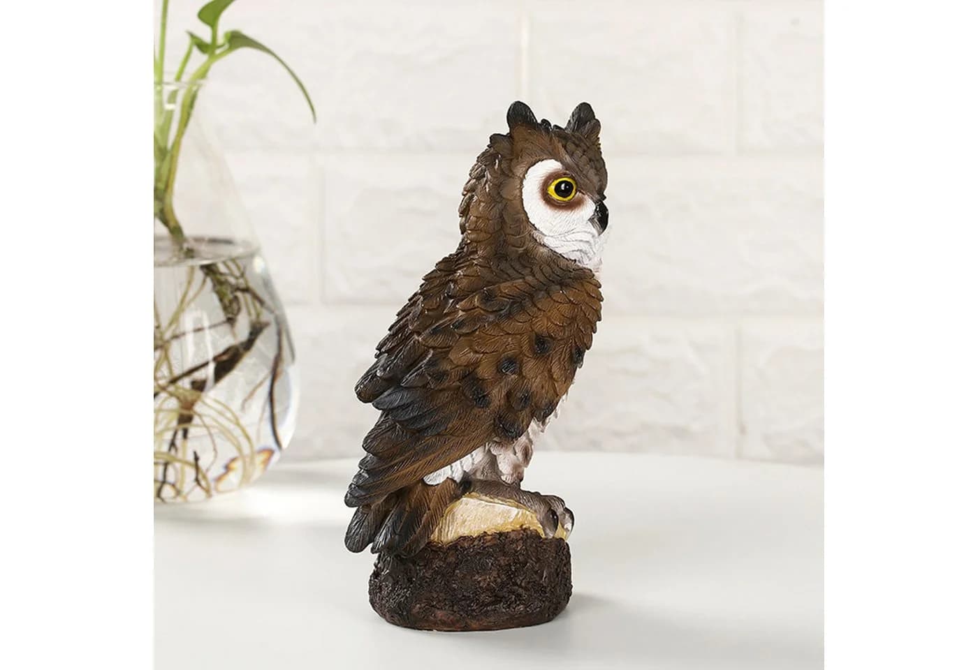 GarveeMore Gartenstatue Eule 7 Zoll Harz Braun Realistisch - Bild 4