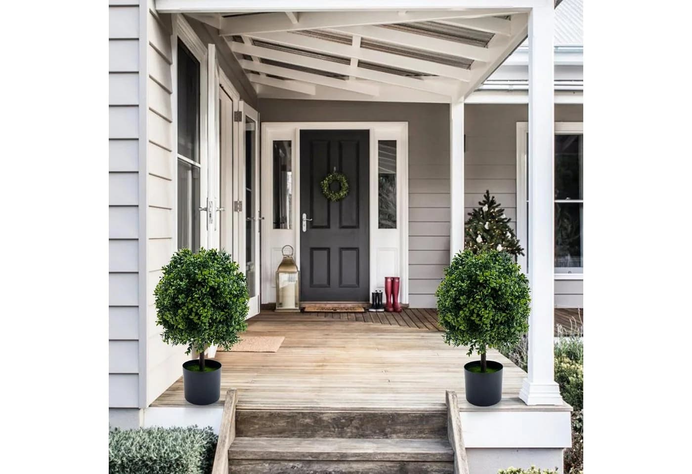 GarveeMore Künstliche Topiary Boxwood Kugelbäume Grün 20 Zoll