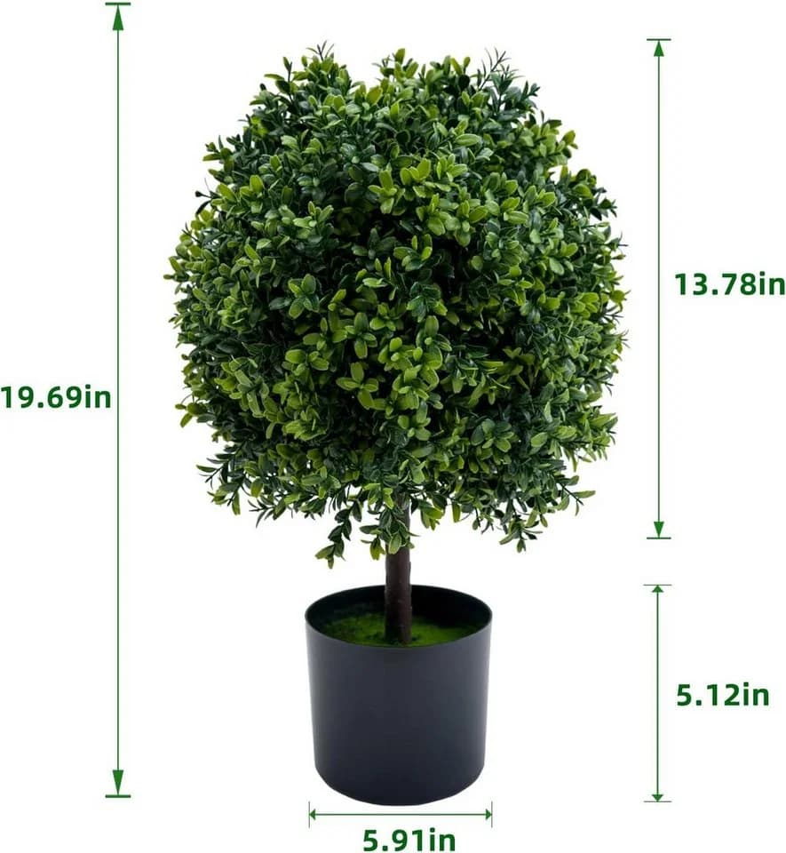 GarveeMore Künstliche Topiary Boxwood Kugelbäume Grün 20 Zoll - Bild 5