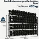 GarveeMore Schwerlastregal 4-stufig Metall Grau Bild 1