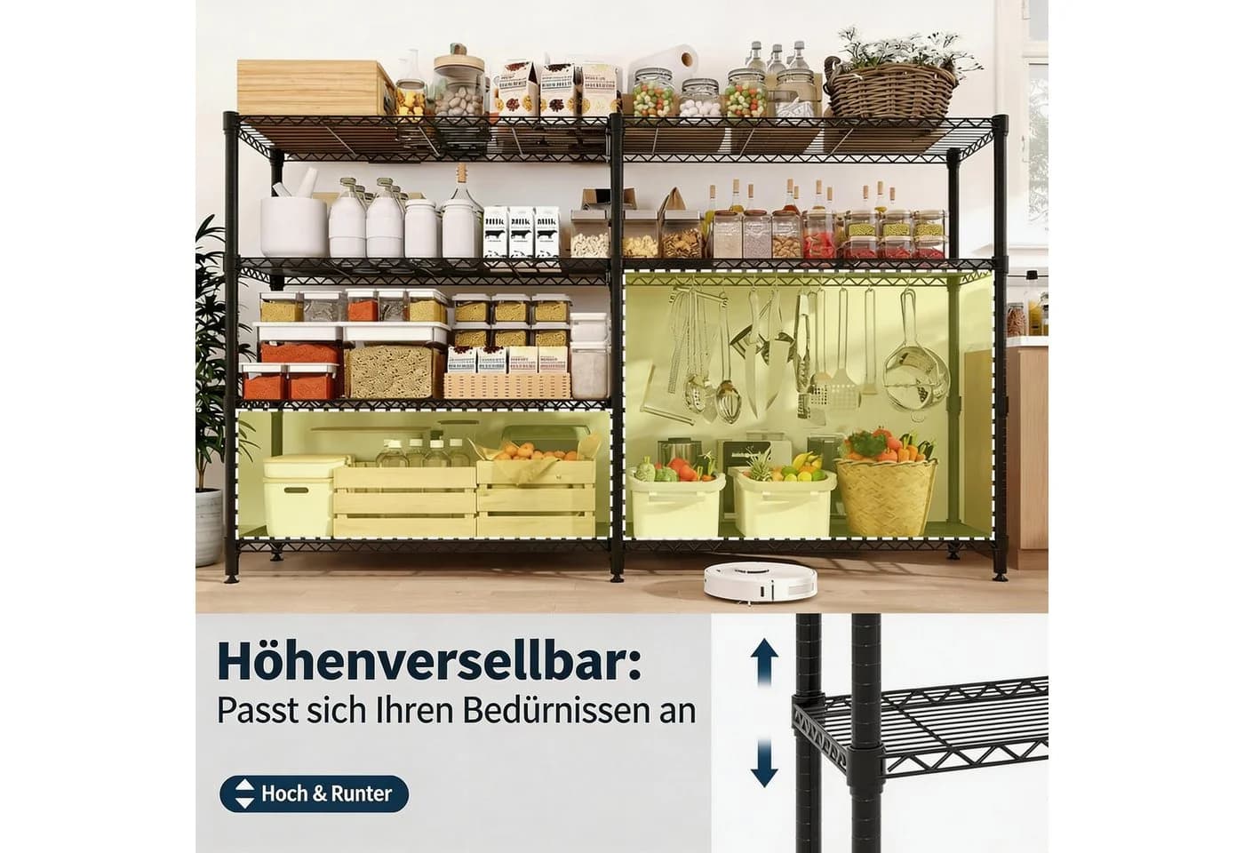GarveeMore Schwerlastregal 4-stufig Metall Grau - Bild 4