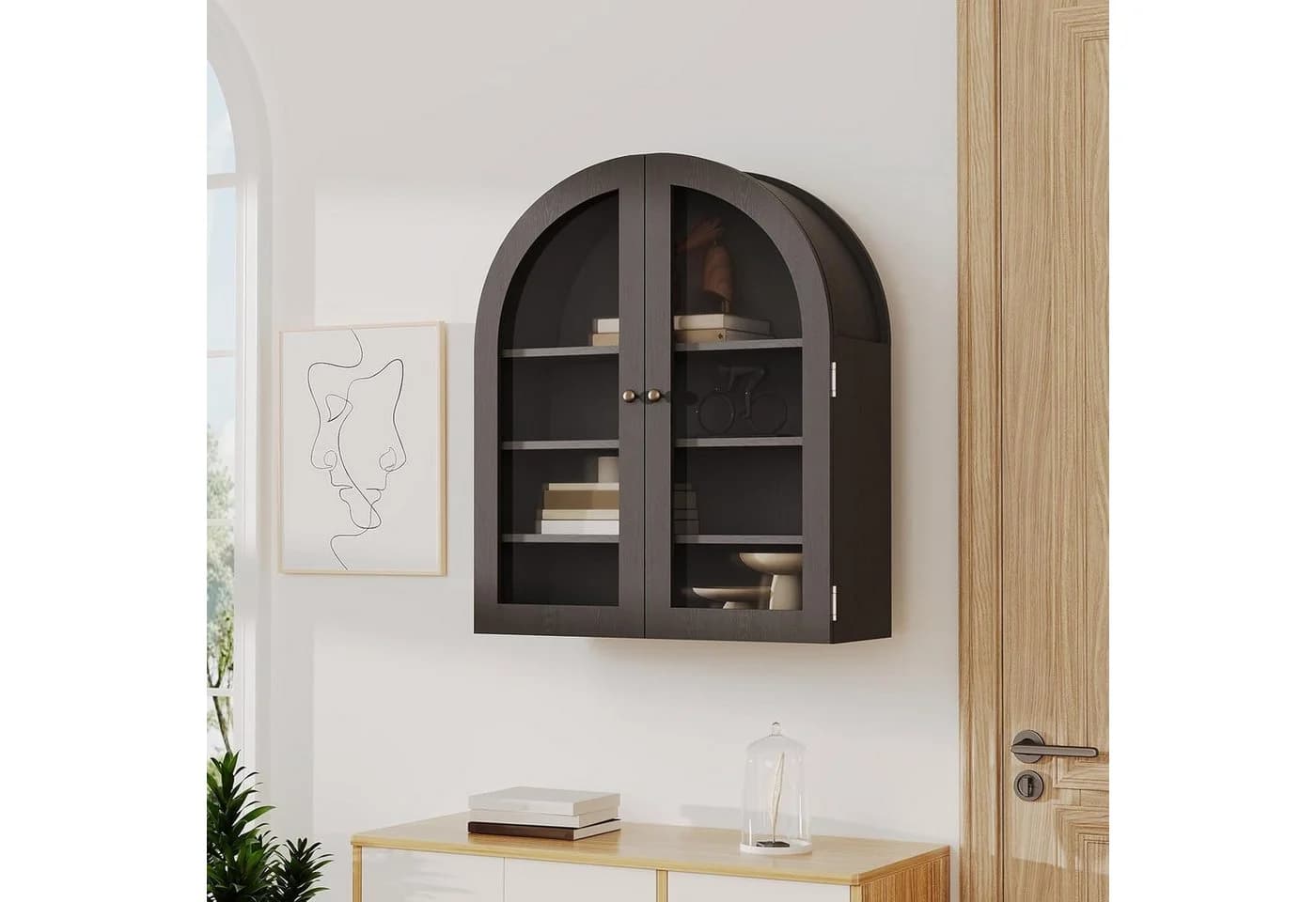 GarveeMore Hängeschrank mit Acryltüren und verstellbaren Regalen - Bild 2